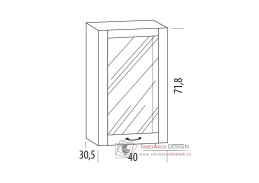 CHARLOTTA, horní vitrína 1-dveřová 40BB, výběr provedení