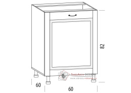 CHARLOTTA, dolní skříňka 1-dveřová 60H, výběr provedení