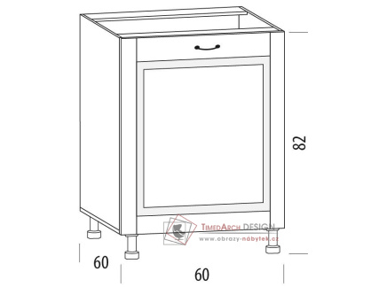 CHARLOTTA, dolní skříňka 1-dveřová 60H, výběr provedení
