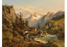 A-6867 Edmund Lorenz Höd - Mlýn na bystřině s výhledem na Dachstein