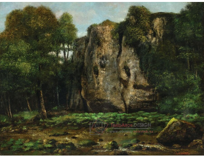A-8668 Gustave Courbet - Skalnatá krajina v podzimní náladě