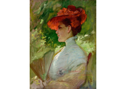 D-8249 Frank Duveneck - Dáma s červeným kloboukem