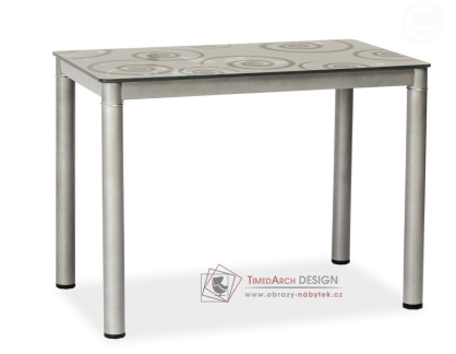 DAMAR 100x60, jídelní stůl, šedá / šedé sklo