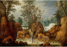 DDSO-1768 Marten Ryckaert - Rybář na řece v zalesněné krajině