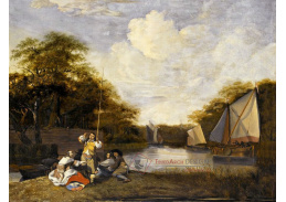 KO III-183 Jacob Esselens - Říční krajina s rybolovem