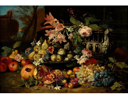 SO X 206 Abraham Brueghel - Zátiší s ovocem a květinami