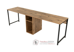 TWIN STUDY DESK, psací stůl, černá / borovice Atlantic