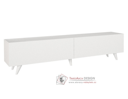 BUENAS, televizní stolek 2-dveřový, bílá
