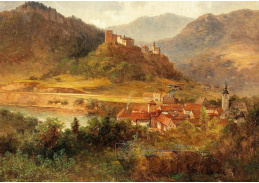 A-578 Adolf Obermüllner - Vesnice s řekou a hradem