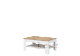 REMI LA07, konferenční stolek 101,5x67,5cm, bílá / dub evoke