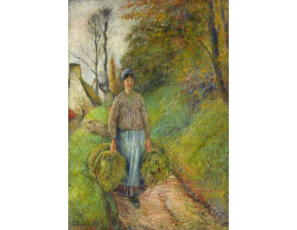 D-7775 Camille Pissarro - Rolnice nesoucí dva svazky sena