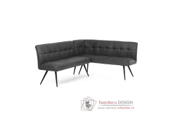 DCL-D1950 GREY3, lavice rohová, černá / látka šedá