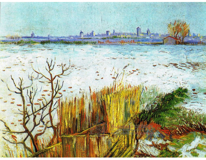 VR2-157 Vincent van Gogh - Zasněžená krajina na pozadí Arles