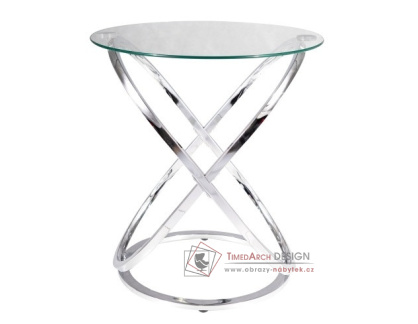 EOS C, konferenční stolek pr. 52cm, chrom / sklo
