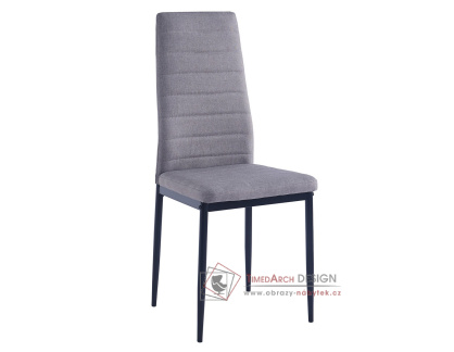 HRON 4, čalouněná jídelní židle, černá / látka šedá