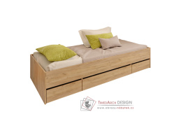 MATIASI, postel s úložným prostorem 90x200cm, dub artisan