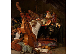 DDSO-2406 Johann Friedrich Grueber - Zátiší s hudebními nástroji  a ovocem