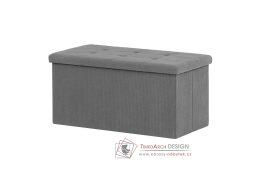 TAB-472 GREY6, taburet s úložným prostorem, látka šedá