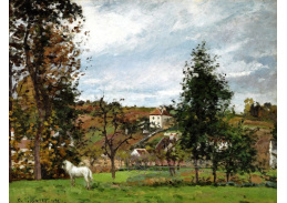 VCP-345 Camille Pissarro - Krajina s bílým konem v Hermitage