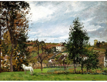 VCP-345 Camille Pissarro - Krajina s bílým konem v Hermitage