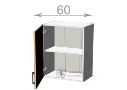 horní skříňka š.60, v.72, Kaiser W60721, bílá/ledově šedý lesk