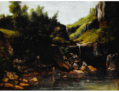 A-3482 Gustave Courbet - Kaskáda ve skalnaté krajině