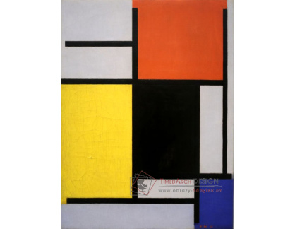 A-4661 Piet Mondrian - Kompozice s červenou, žlutou, černou, modrou a šedou