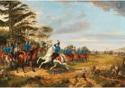 A-7248 Albrecht Adam - Cvičení husaru v táboře Lust v Pešti 1840