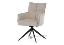 DCH-P3170 LAN2, jídelní otočné křeslo, černá / látka lanýžová