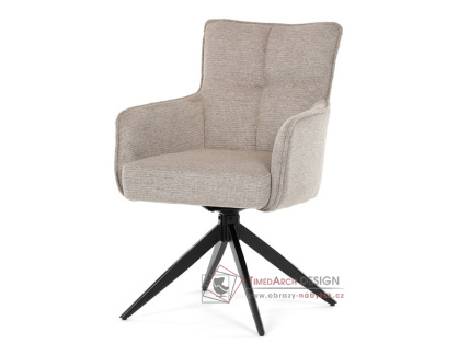 DCH-P3170 LAN2, jídelní otočné křeslo, černá / látka lanýžová
