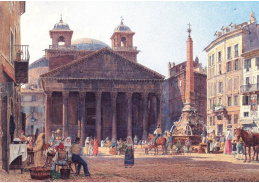 VALT 72 Rudolf von Alt - Pantheon a Piazza della Rotonda v Římě