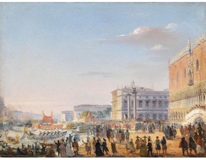 SO XII-200 Ippolito Caffi - Příjezd císaře Františka Josefa a císařovny Alžběty Rakouské v Benátkách roku 1856