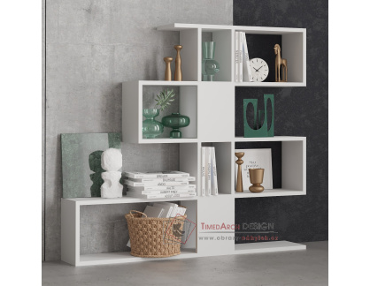 KARLIN, policová knihovna, bílá