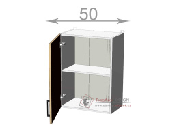 horní skříňka š.50, v.72, Kaiser W5072, bílá/bordó lesk