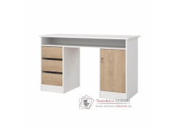 FELIX 421, psací stůl, bílá / jackson hickory