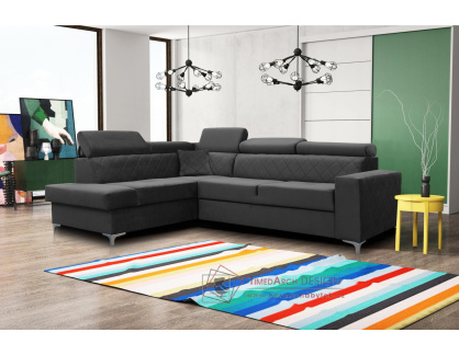 SILK, sedací souprava - levá, látka Fresh 16 šedá