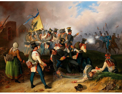 A-1789 Leopold Franz Müller - Maďarský pěší pluk v útoku