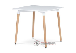 DT-303 WT, jídelní stůl 80x80cm, přírodní / bílá