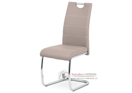 HC-481 LAN, jídelní židle, chrom / ekokůže lanýžová