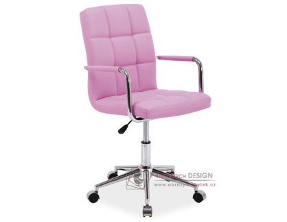Q-022, kancelářská židle, ekokůže růžová