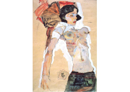 VES 101 Egon Schiele - Napůl oblečená ležící dívka