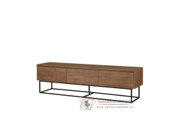 VIANO, televizní stolek se 3-mi zásuvkami, černá / ořech