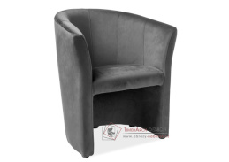 TM-1 VELVET, čalouněné křeslo, látka Bluvel 14 šedá