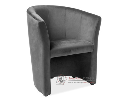 TM-1 VELVET, čalouněné křeslo, látka Bluvel 14 šedá
