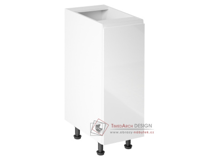 AURORA, dolní kuchyňská skříňka D30 - pravá, bílá / bílý lesk