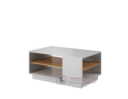 TRIO, konferenční stolek 100x60cm, bíla / dub craft zlatý