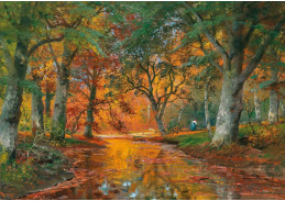 A-3946 Alois Arnegger - Podzimní les se sběračkou klestí