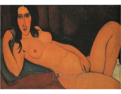 D-6997 Amedeo Modigliani - Ležící ženský akt s dlouhými vlasy
