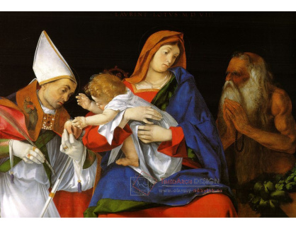 VLL 01 Lorenzo Lotto - Madonna s biskupem a svatým Onuphriusem