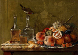 VZ239 Johann Matthias Wurzer - Zátiší s ovocem a skleněnými karafami